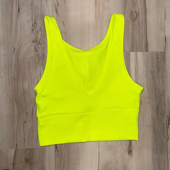 NWOT Lululemon Power Pivot Ribbed Tank Top Highlight Yellow - Picture 4 of 4
